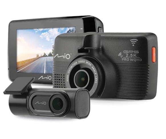 Camera video auto duala Mio MiVue 798 Dual Pro, QHD 1600p, Wi-Fi, GPS, Alerta radar fix,